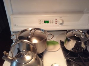 Setting the oven timer...